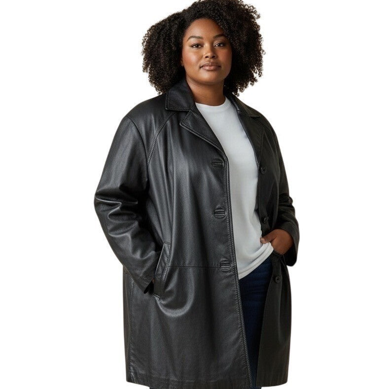 Vintage Danier Black Leather Car Coat | L — view 15