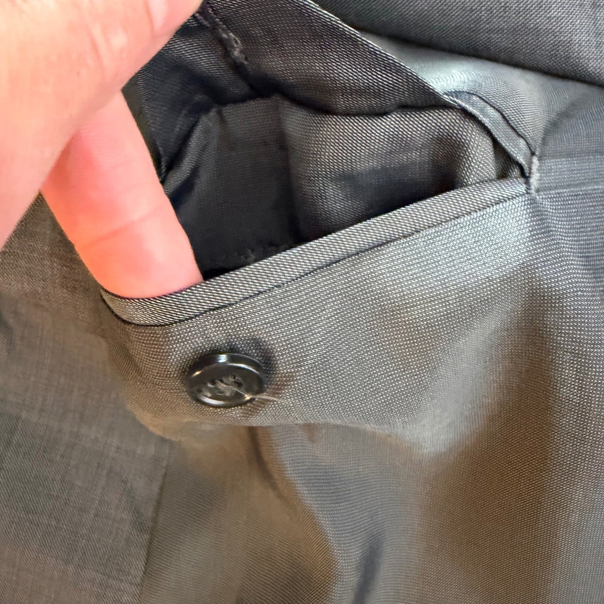 Michael Kors Mens 100% Wool 2pc Suit Blazer Pants Charcoal Grey Classic 42S 36W