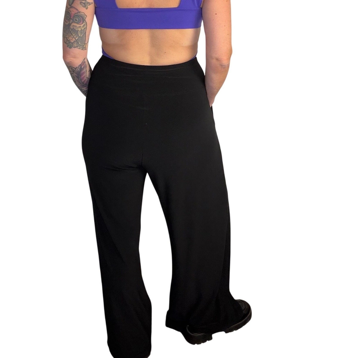 Sympli Black Wide Leg Jersey Trousers | 8 — view 3
