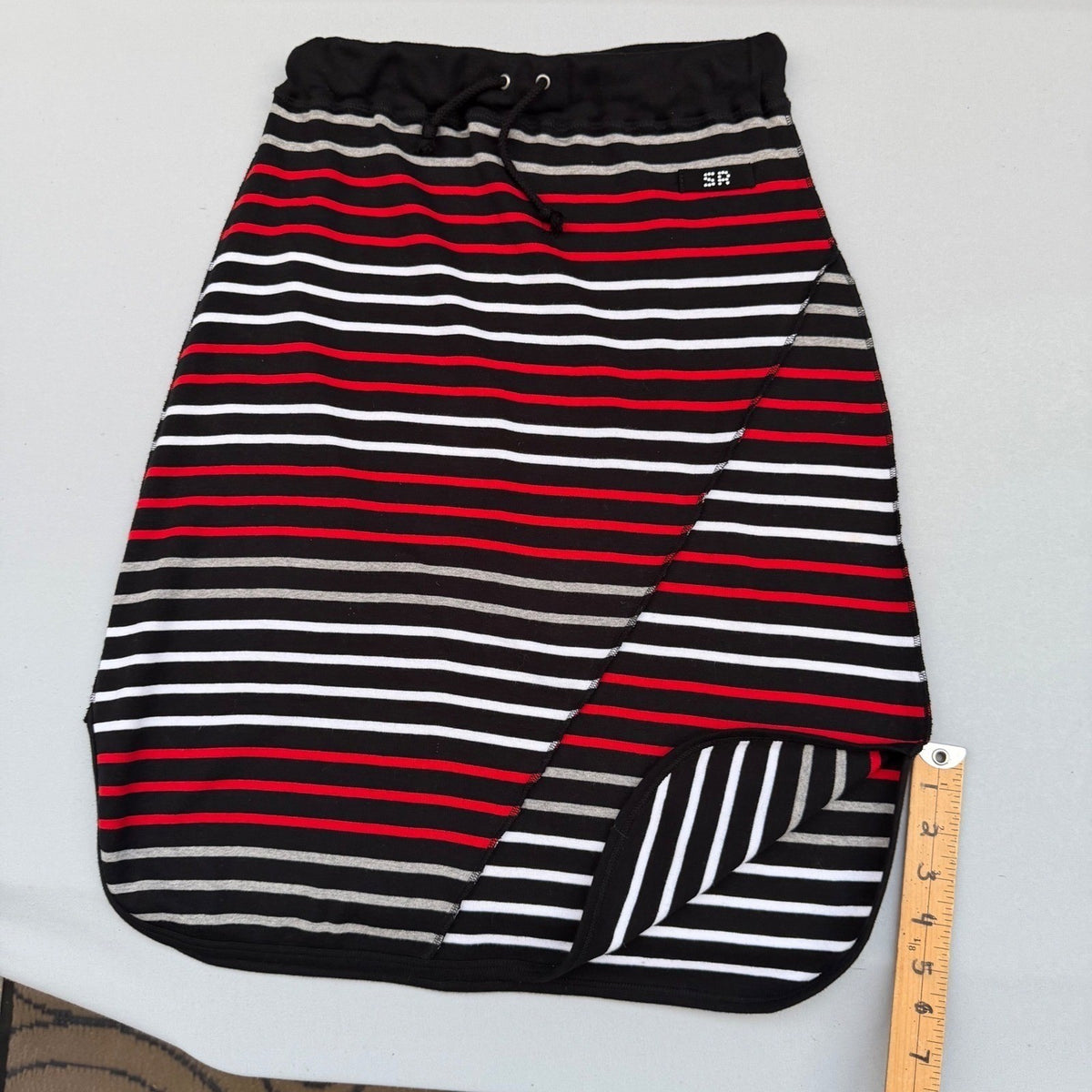 Vintage Sonia Rykiel Striped Cotton Skirt | M — view 8