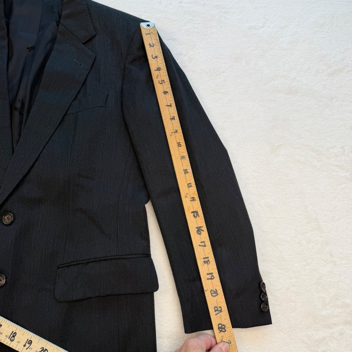 Vintage Burberrys Charcoal Wool Blazer | 36R — view 10