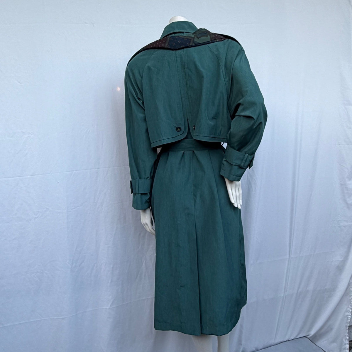 Vintage VIPetites Teal Trench Coat & Scarf | 11/12 — view 4
