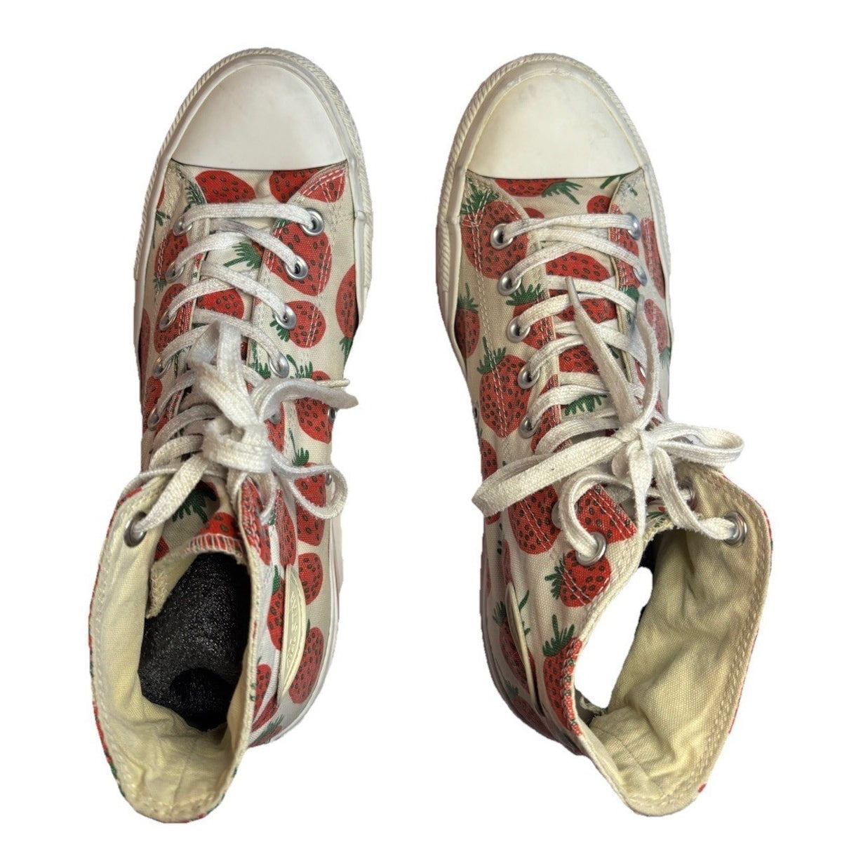 Converse x Marimekko Platform Sneakers Strawberry Print Canvas Red White W11 M9