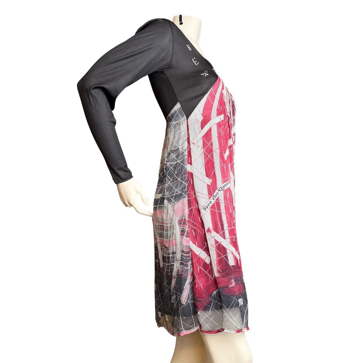 Save The Queen! Abstract Print Babydoll Dress | S — view 3