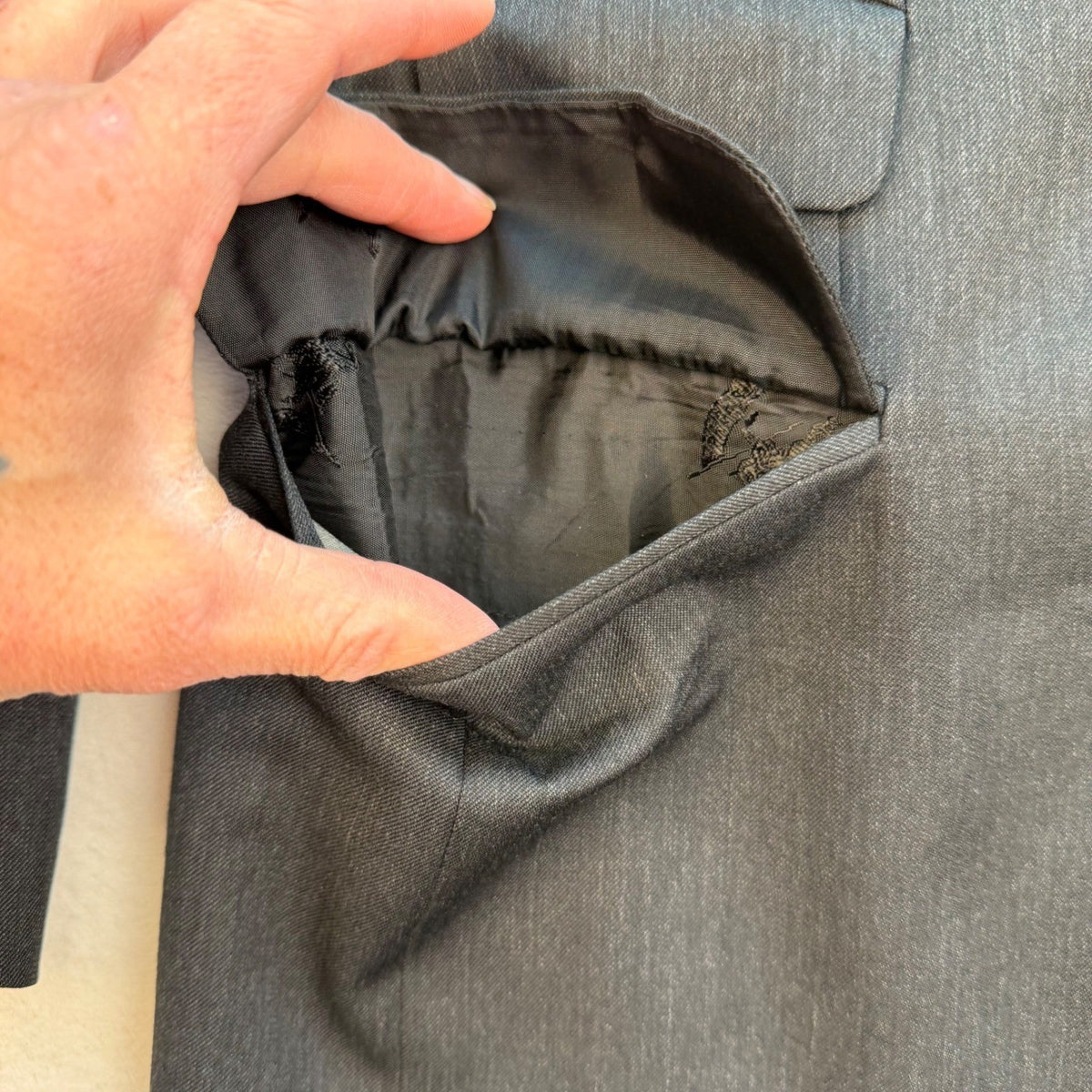 Vintage Burberrys Charcoal Wool Blazer | 36R — view 17