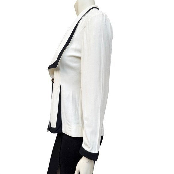 Vintage Joseph Ribkoff Black Trim Sculptural Blazer | M — view 3