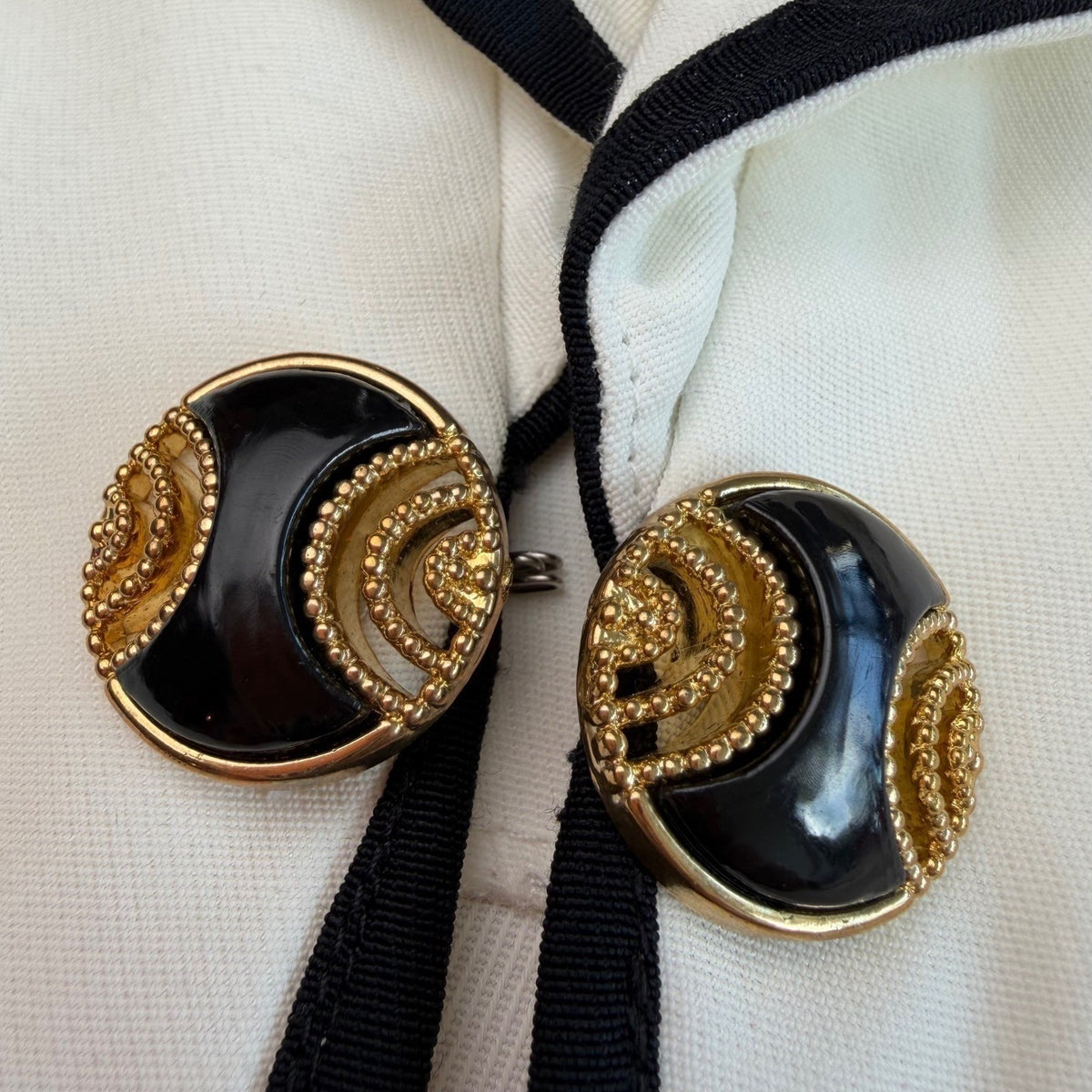 Vintage Joseph Ribkoff Black Trim Sculptural Blazer | M — view 15
