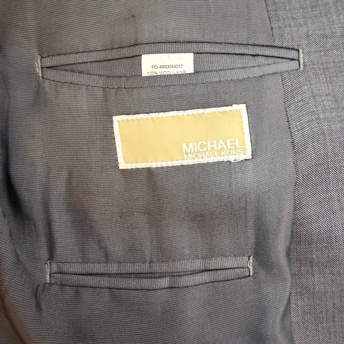 Michael Kors Mens 100% Wool 2pc Suit Blazer Pants Charcoal Grey Classic 42S 36W