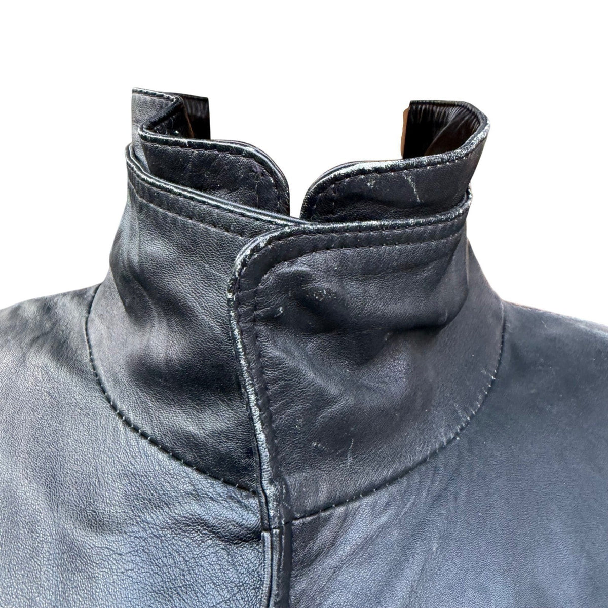 Vintage Massimo Leather Bomber Jacket Black Model Off Duty Grunge Indie Sleaze L