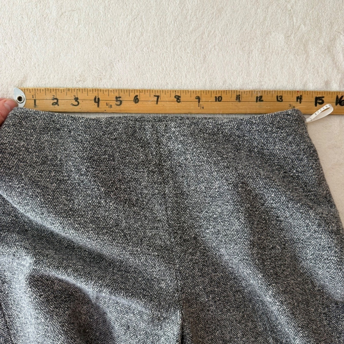Vintage Précis Petite Grey Tweed Trouser Suit | 8P — view 6