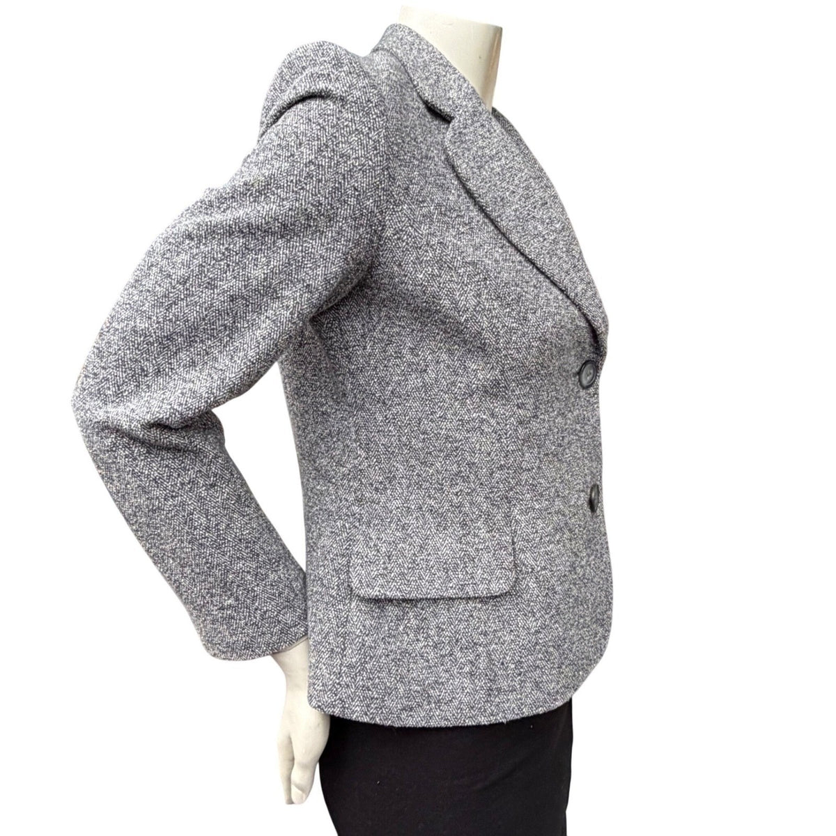 Vintage Précis Petite Grey Tweed Trouser Suit | 8P — view 15