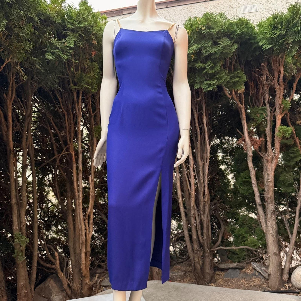 Jessica McClintock Royal Blue Rhinestone Strap Gown | XS — view 11