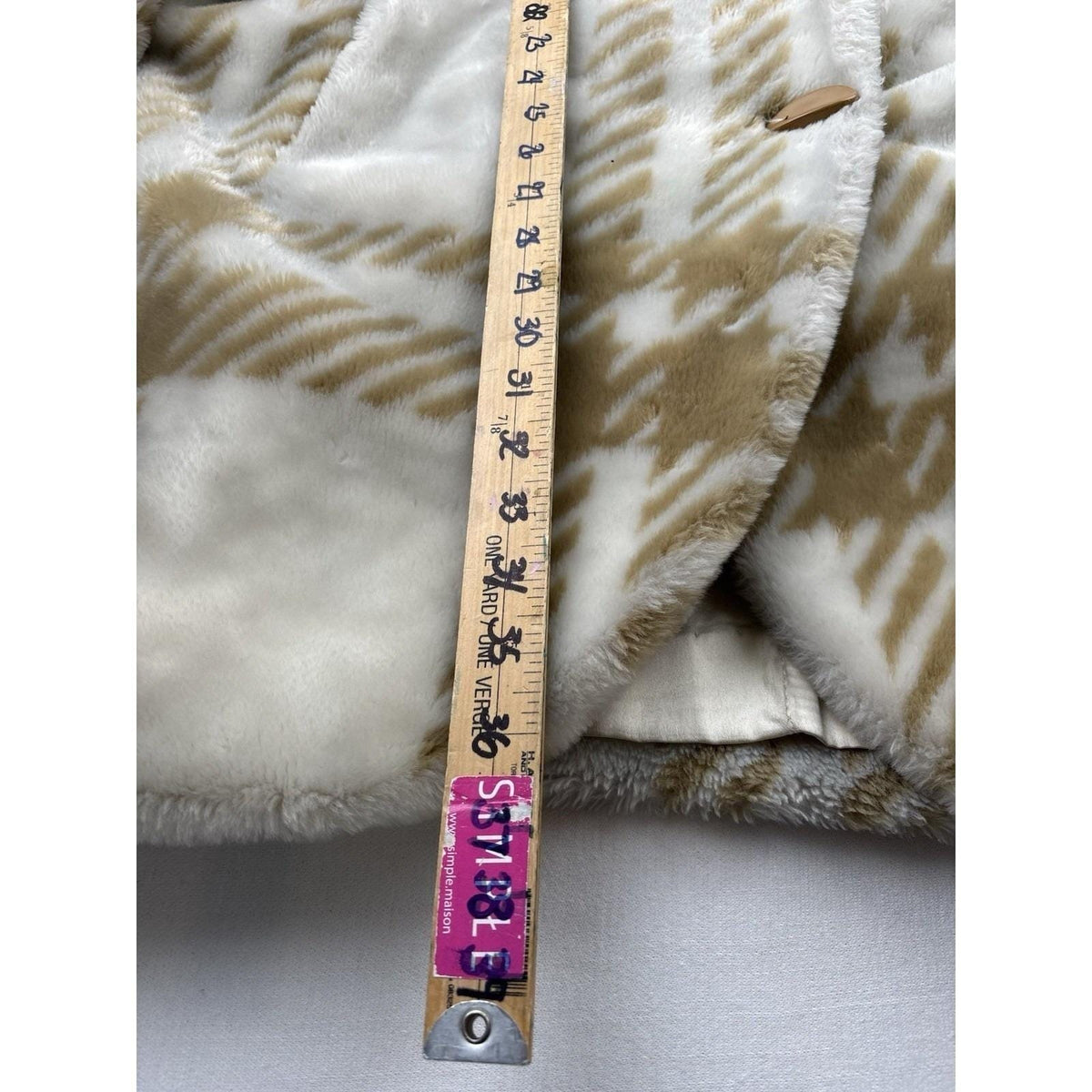 Vintage Donnybrook Plaid Faux Fur Cocoon Coat | L — view 8