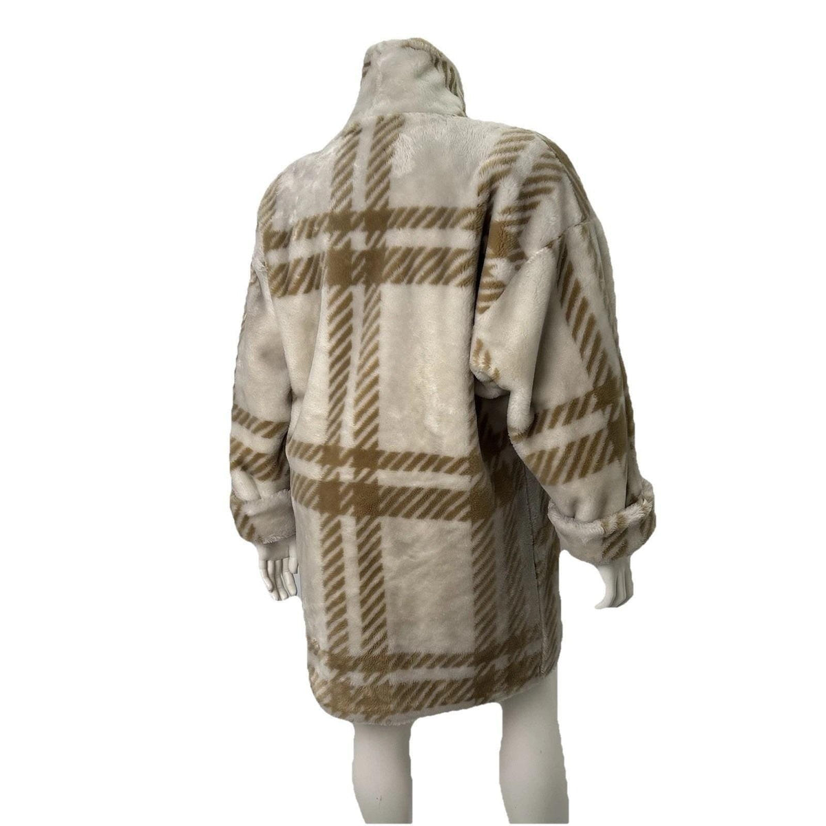 Vintage Donnybrook Plaid Faux Fur Cocoon Coat | L — view 18