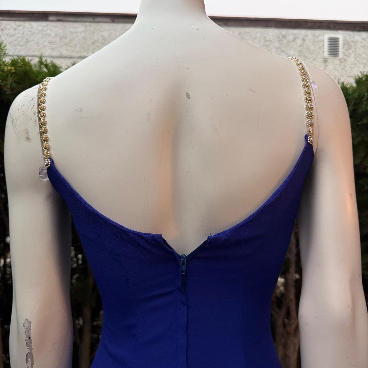 Jessica McClintock Royal Blue Rhinestone Strap Gown | XS — view 13