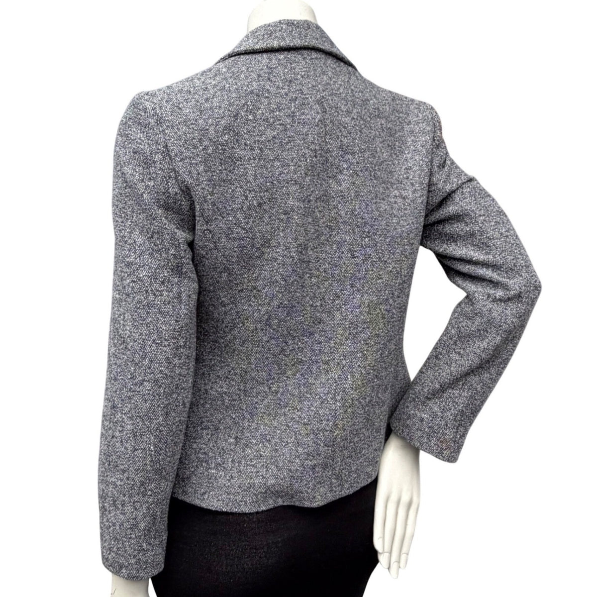 Vintage Précis Petite Grey Tweed Trouser Suit | 8P — view 16