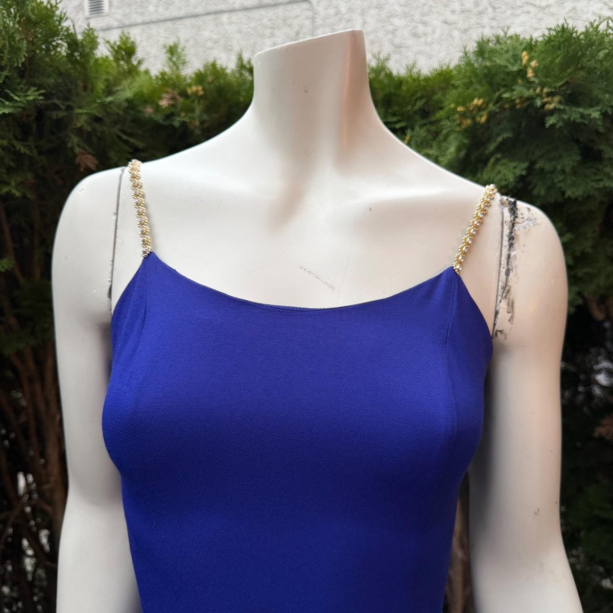 Jessica McClintock Royal Blue Rhinestone Strap Gown | XS — view 12