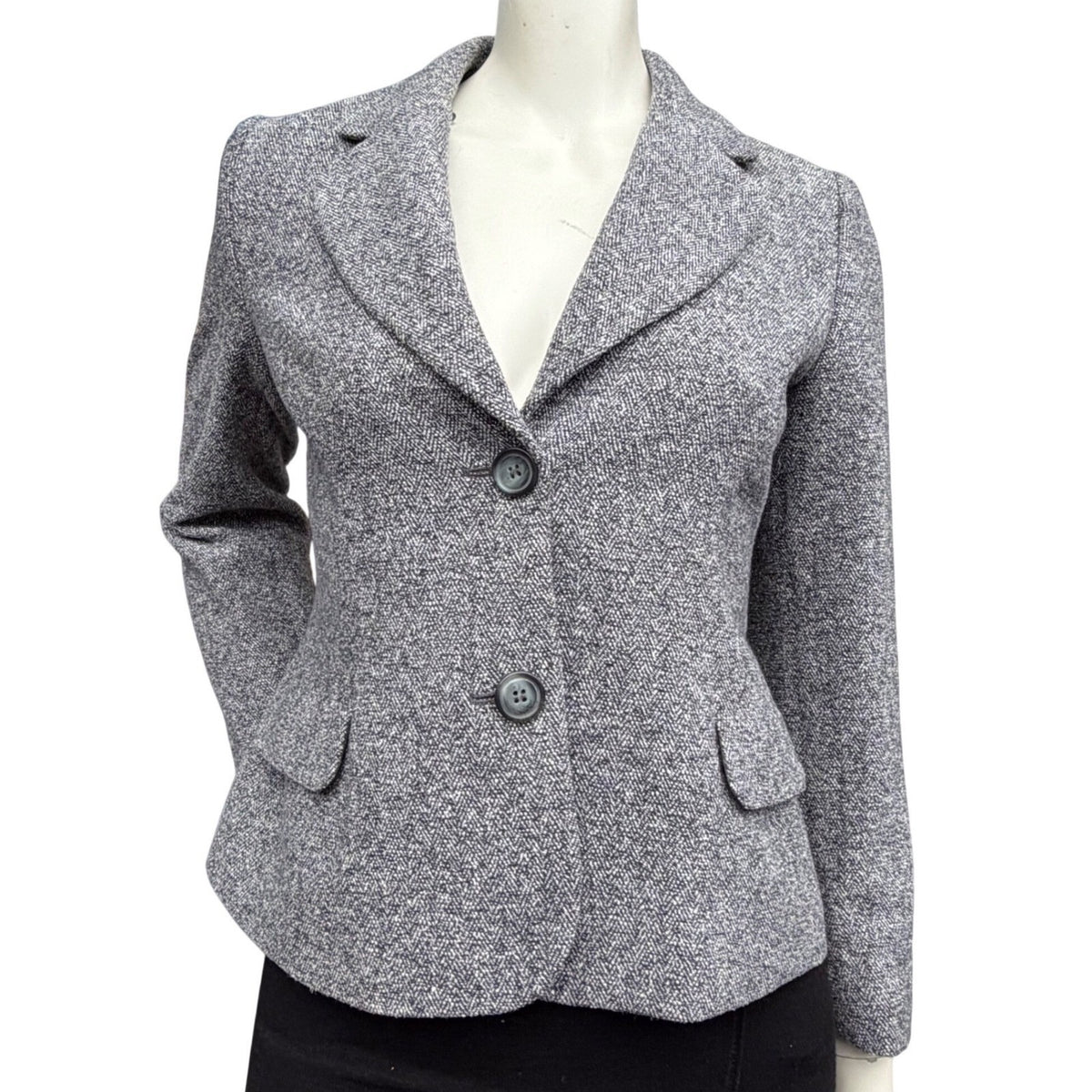 Vintage Précis Petite Grey Tweed Trouser Suit | 8P — view 5