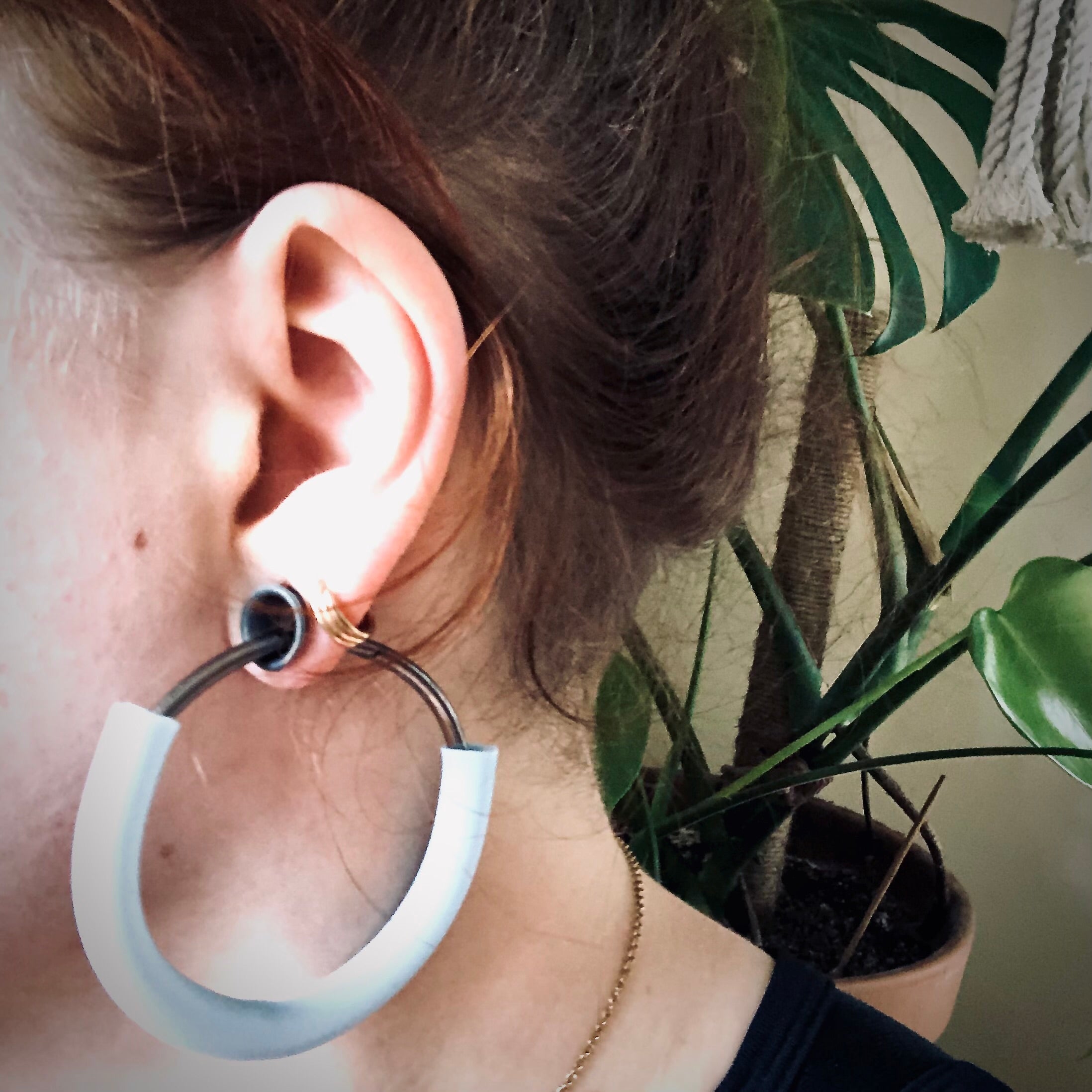 Silicone Valley Hoops + pear shaped danglers
