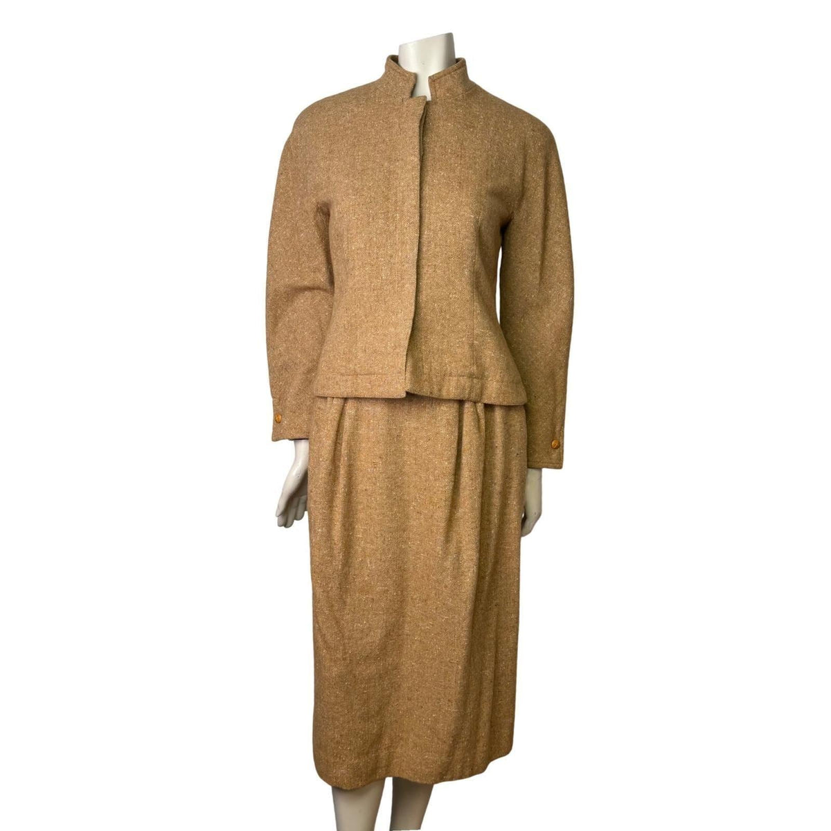 Vintage tan Ciaro skirt suit – photo 1
