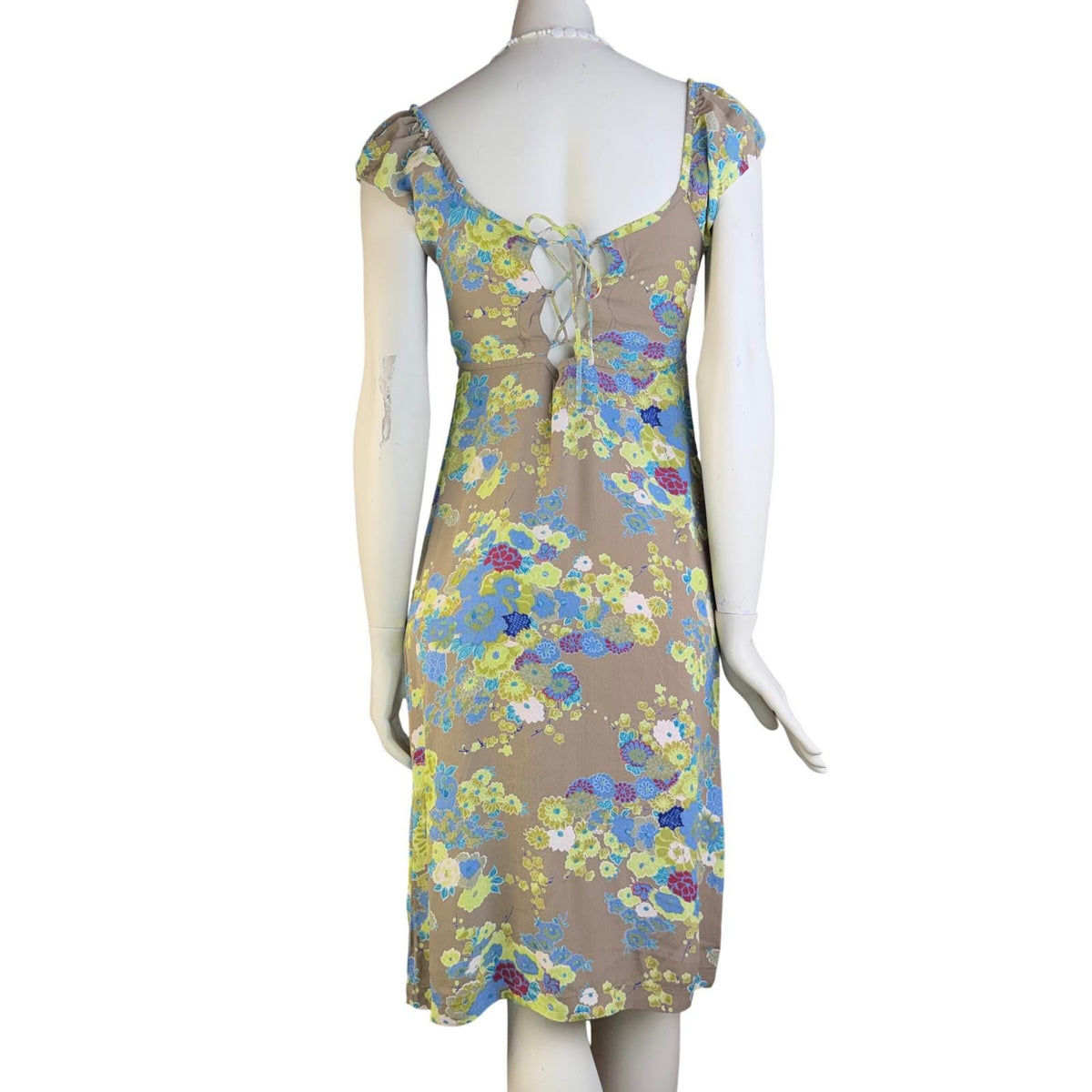 Vintage Free People Floral Lace-Up Back Dress | S — view 5