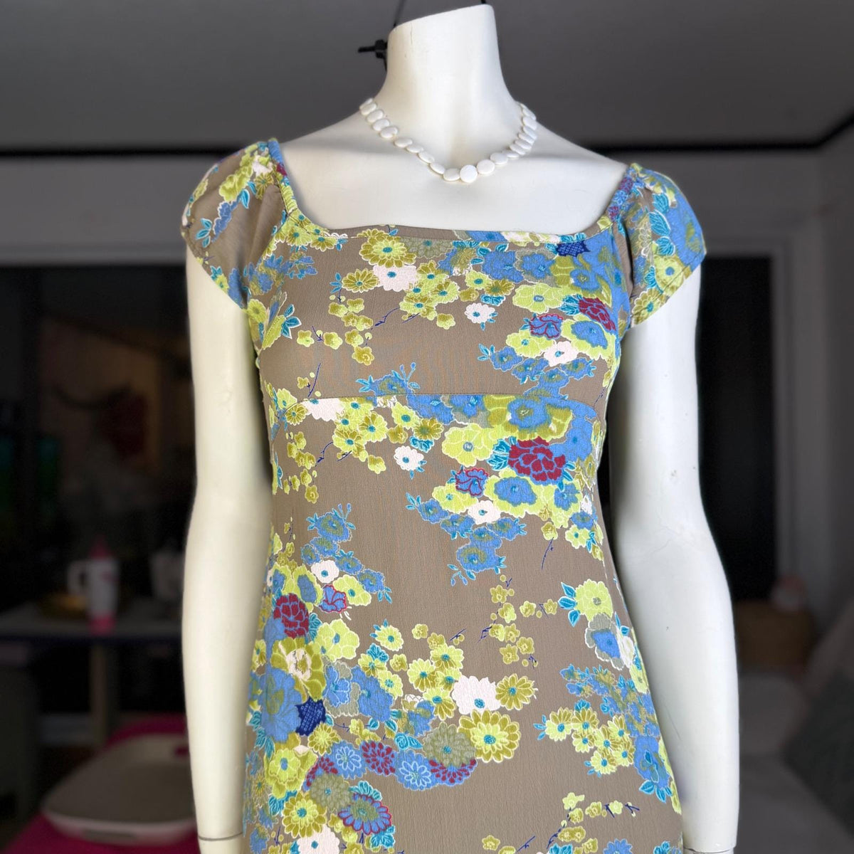 Vintage Free People Floral Lace-Up Back Dress | S — view 6