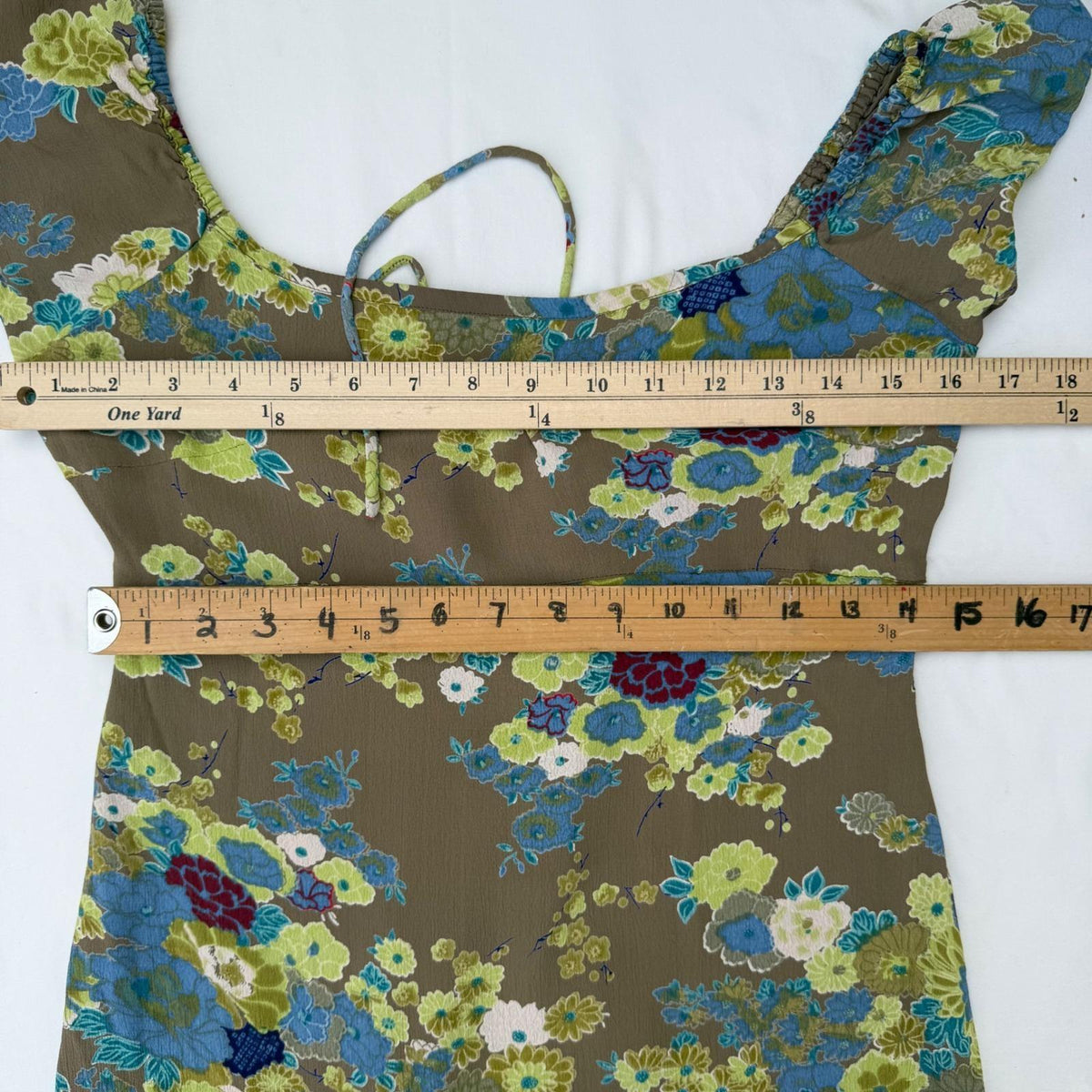Vintage Free People Floral Lace-Up Back Dress | S — view 12
