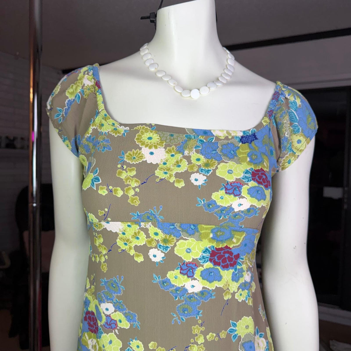 Vintage Free People Floral Lace-Up Back Dress | S — view 16