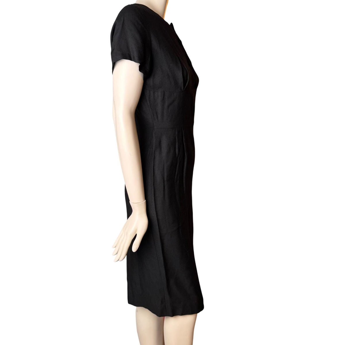 Vintage Handmade Black Button Detail Sheath Dress | S/M — view 3