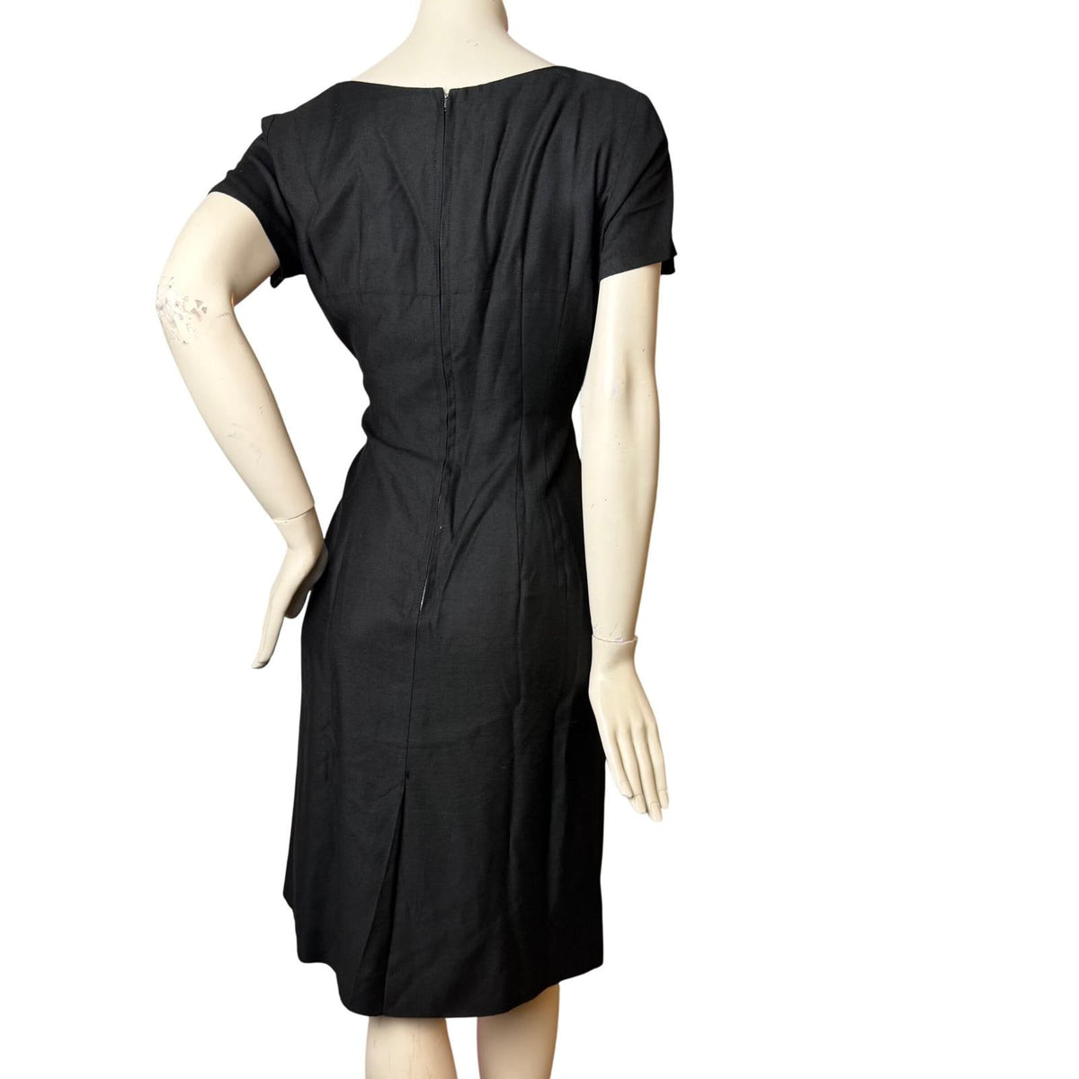 Vintage Handmade Black Button Detail Sheath Dress | S/M — view 6