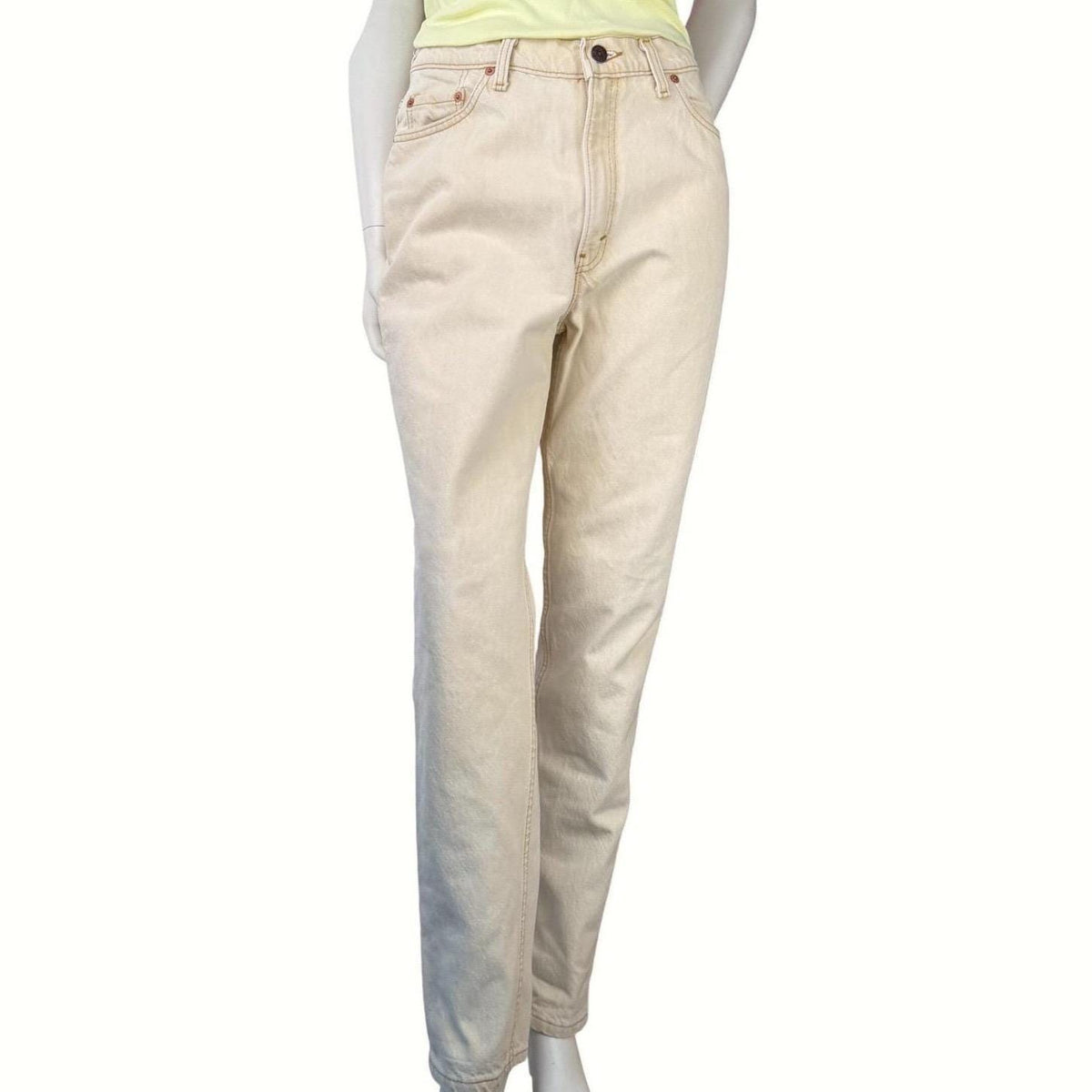 Vintage Levi's Pale Yellow Tapered Jeans | 31in Waist — view 1