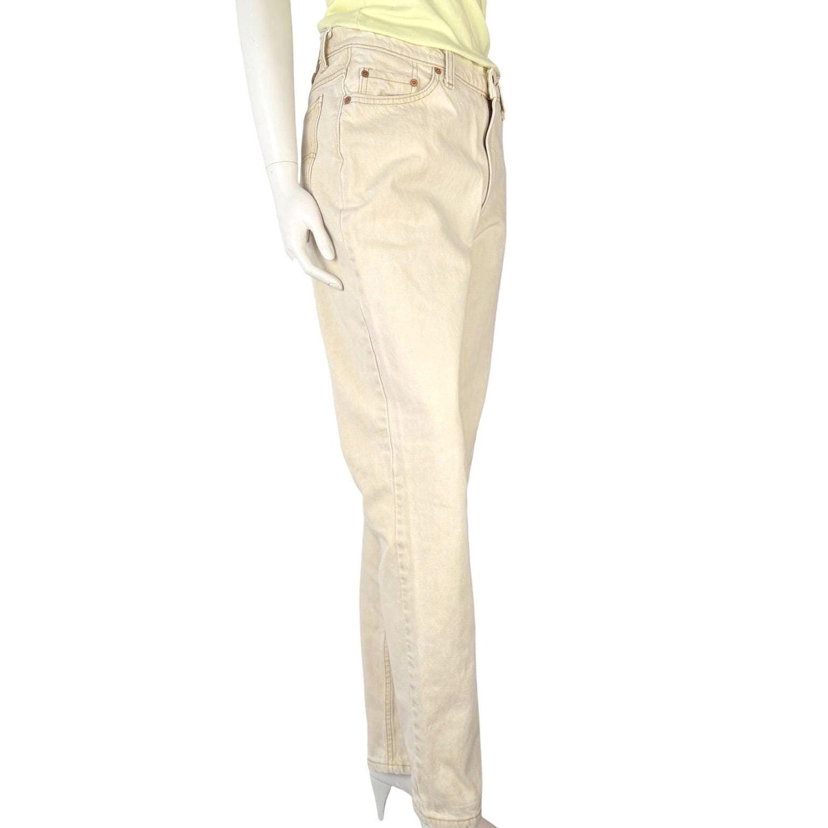 Vintage Levi's Pale Yellow Tapered Jeans | 31in Waist — view 4