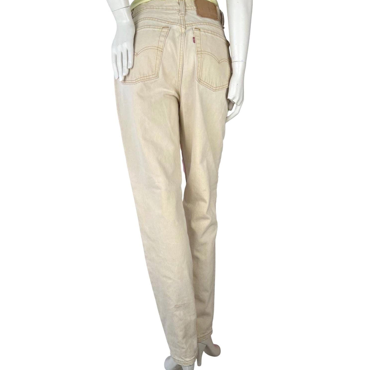 Vintage Levi's Pale Yellow Tapered Jeans | 31in Waist — view 5