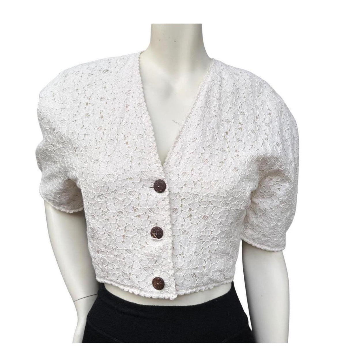 Vintage Suttles & Seawinds Cream Lace Jacket | S — view 1
