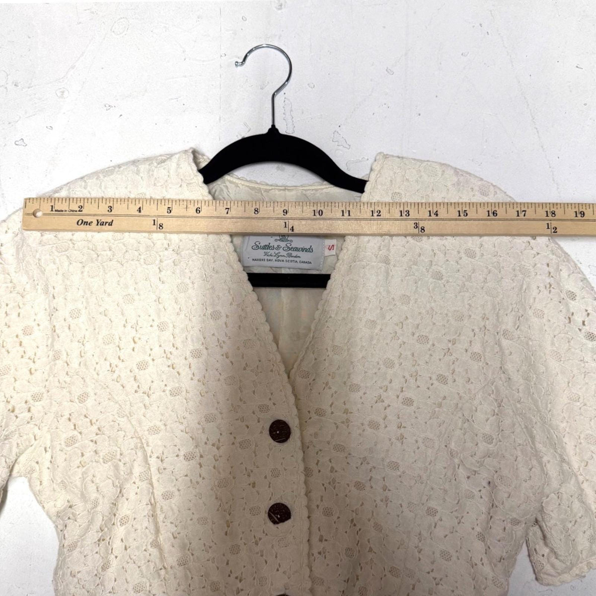 Vintage Suttles & Seawinds Cream Lace Jacket | S — view 9