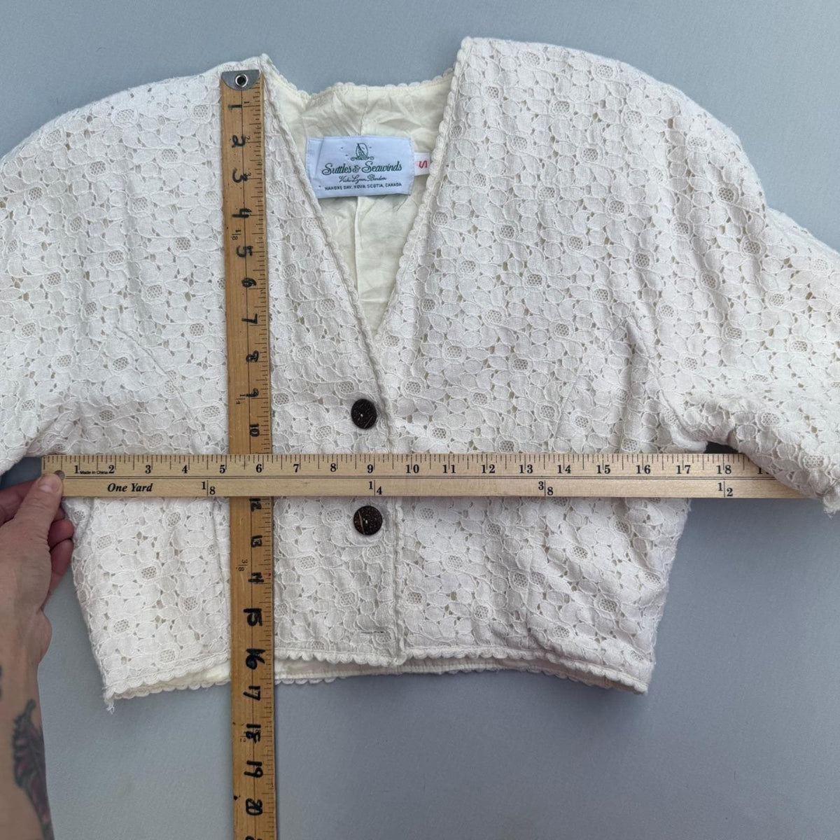 Vintage Suttles & Seawinds Cream Lace Jacket | S — view 5