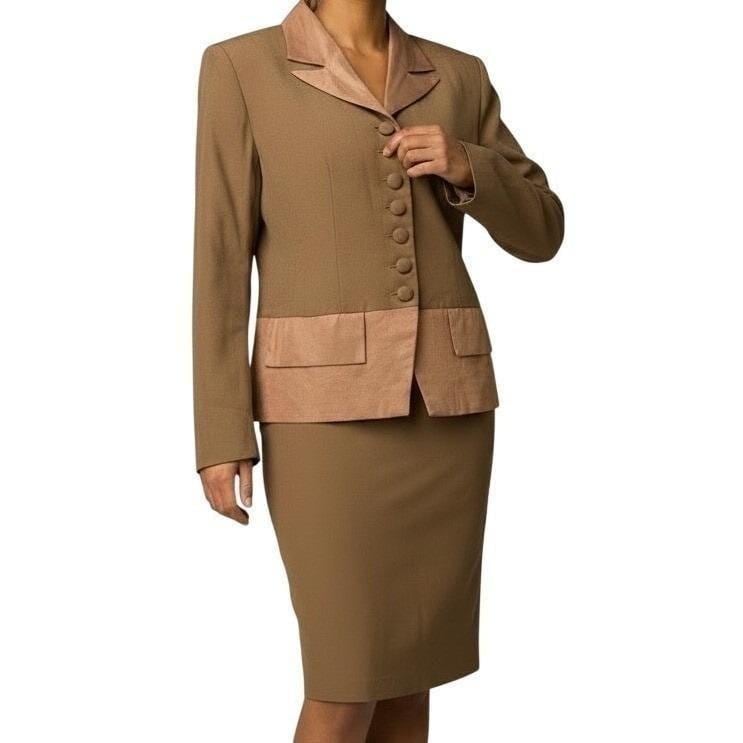 Vintage Hugo Buscati Bronze Skirt Suit | 6 — view 9