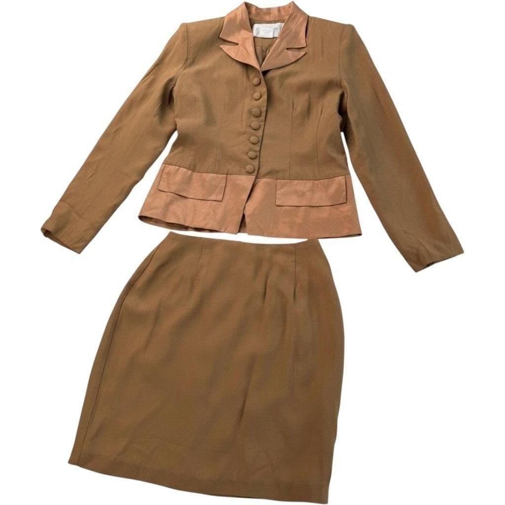 Vintage Hugo Buscati Bronze Skirt Suit | 6 — view 14