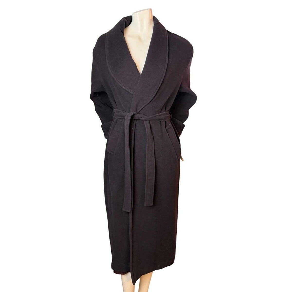 Vintage Virani White Label Cashmere Wool Wrap Coat Shawl Collar Made In Canada M