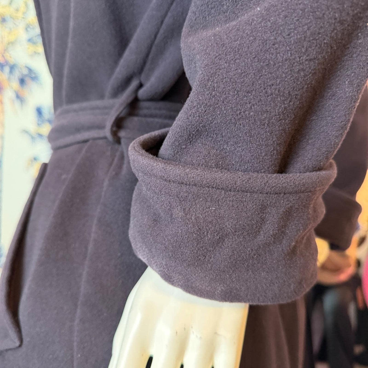 Vintage Virani White Label Cashmere Wool Wrap Coat Shawl Collar Made In Canada M