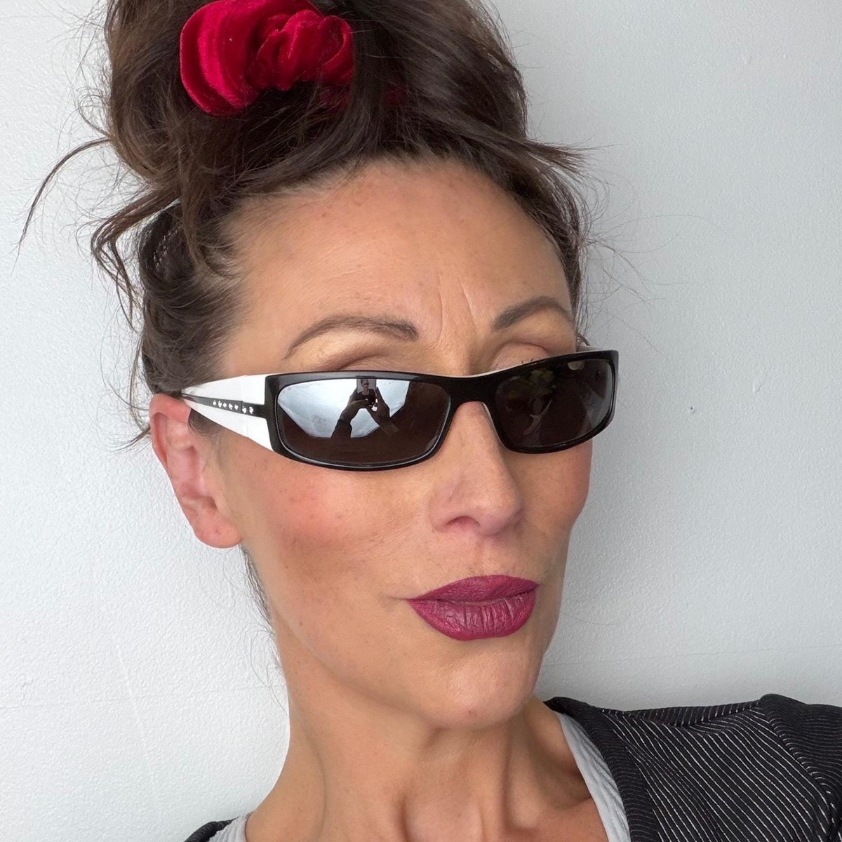 Vintage SunMode Made In Italy Sunglasses  Black White Rhinestone SM11B5716-130