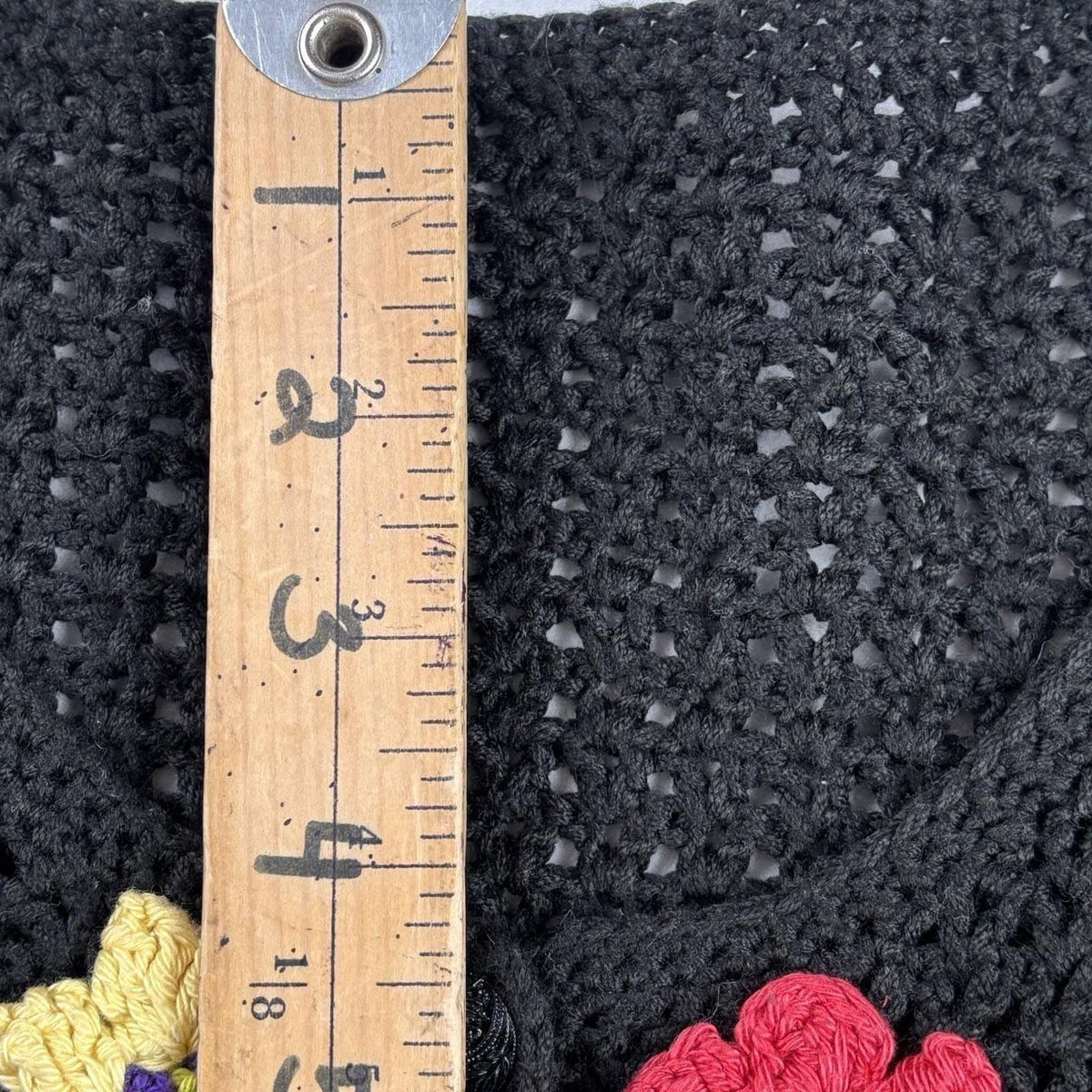 Vintage Handmade Floral Crochet Cardigan | S — view 9