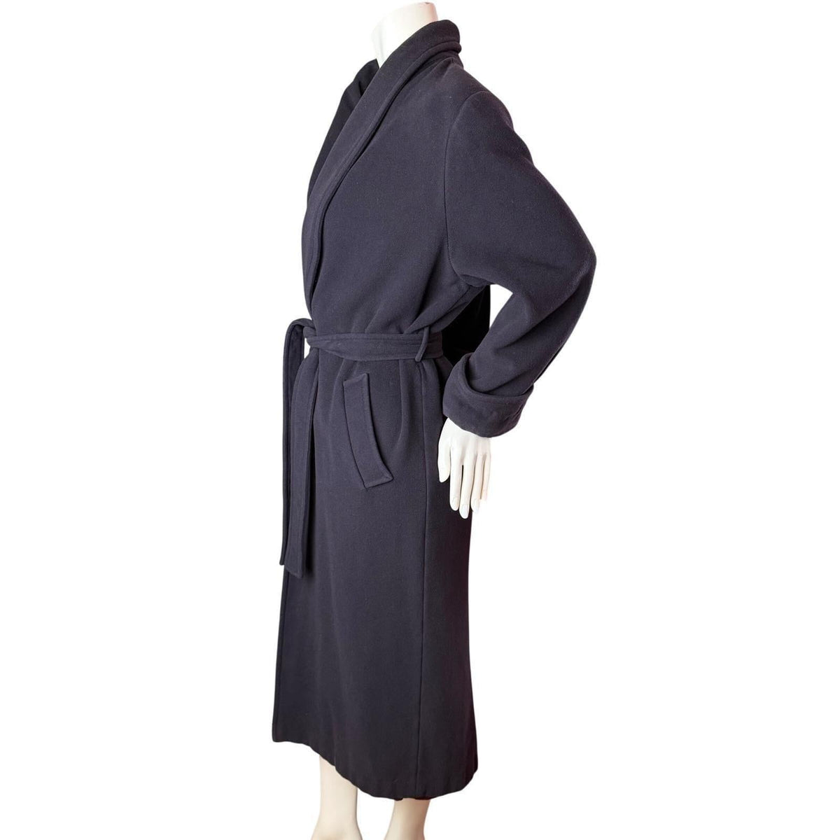Vintage Virani White Label Cashmere Wool Wrap Coat Shawl Collar Made In Canada M
