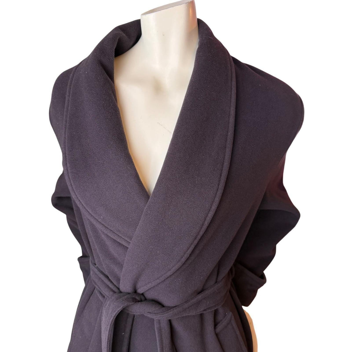 Vintage Virani White Label Cashmere Wool Wrap Coat Shawl Collar Made In Canada M