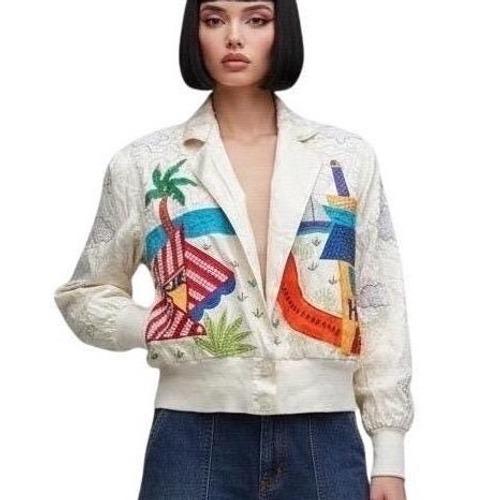 Vintage Marc D'Alcy Beaded Silk Bomber Jacket | S — view 2