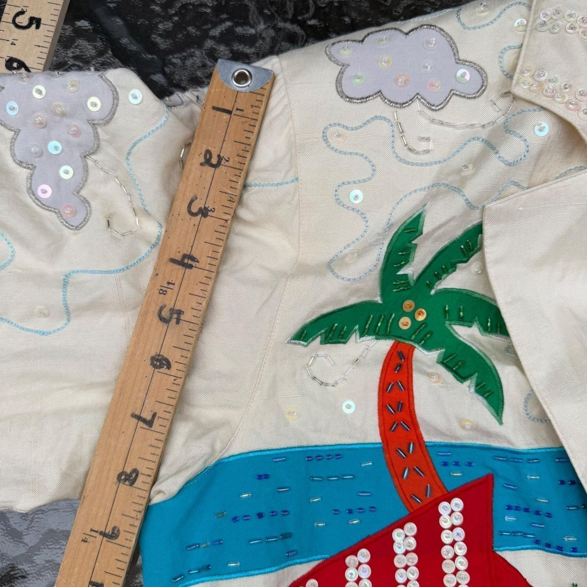Vintage Marc D'Alcy Beaded Silk Bomber Jacket | S — view 9