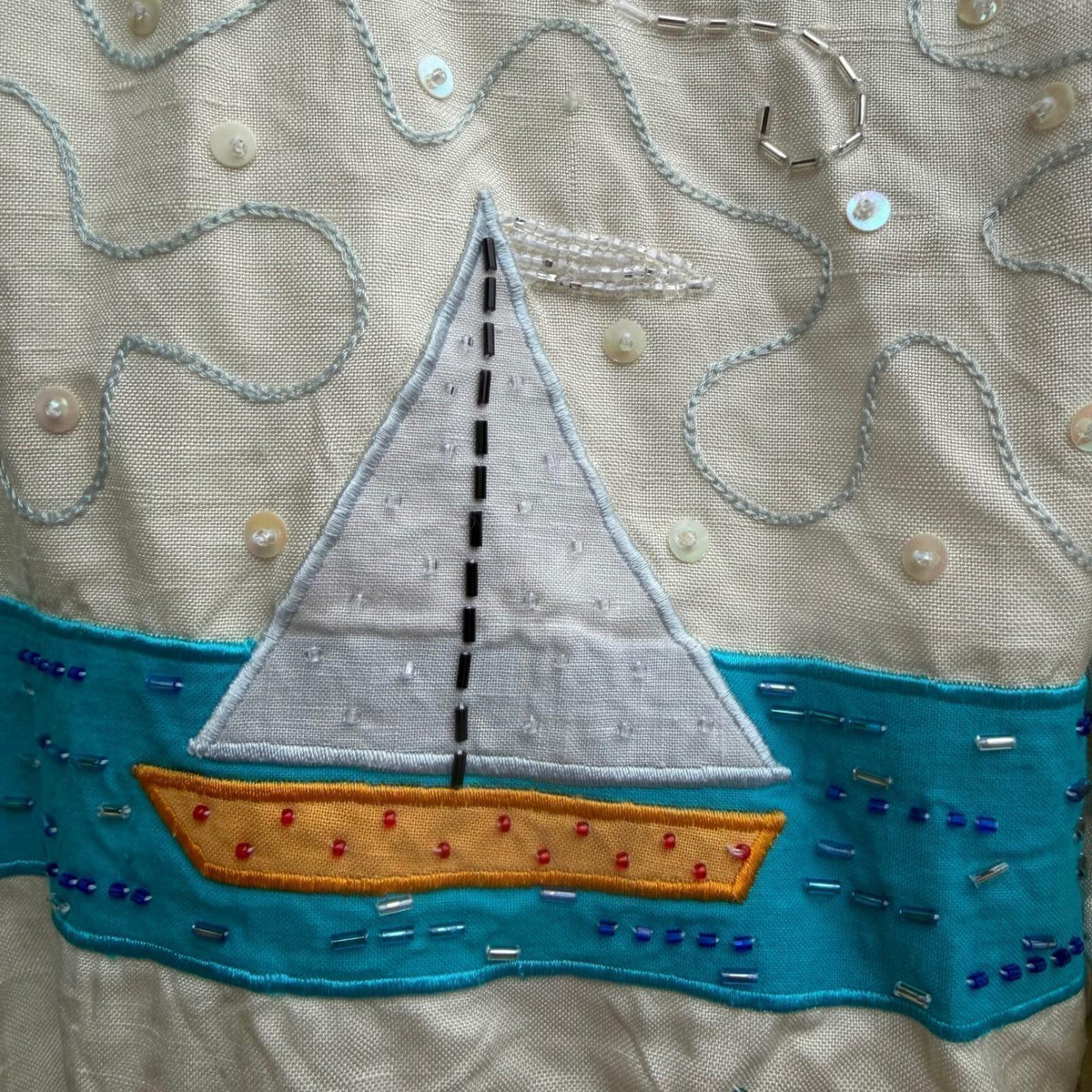 Vintage Marc D'Alcy Beaded Silk Bomber Jacket | S — view 10