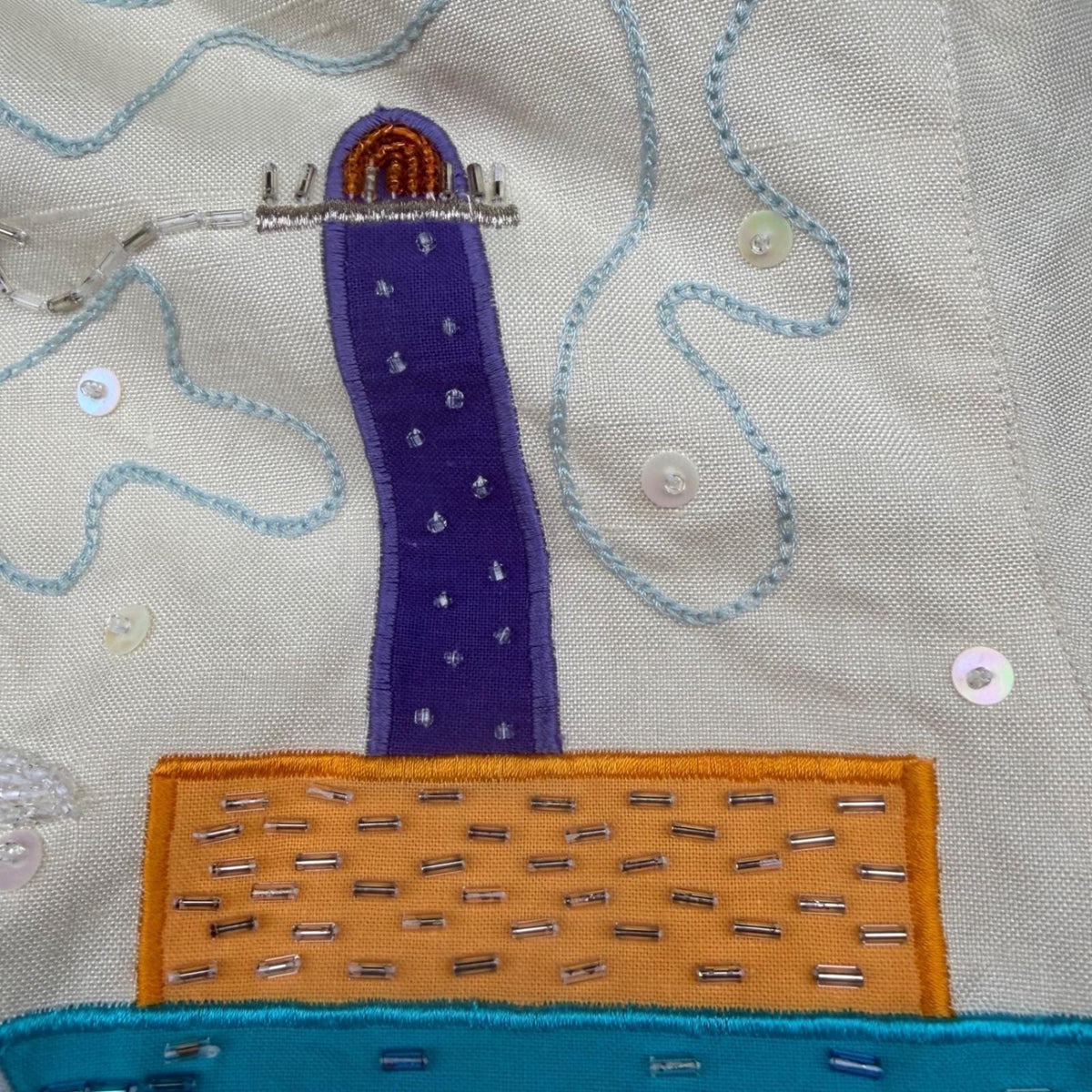 Vintage Marc D'Alcy Beaded Silk Bomber Jacket | S — view 15