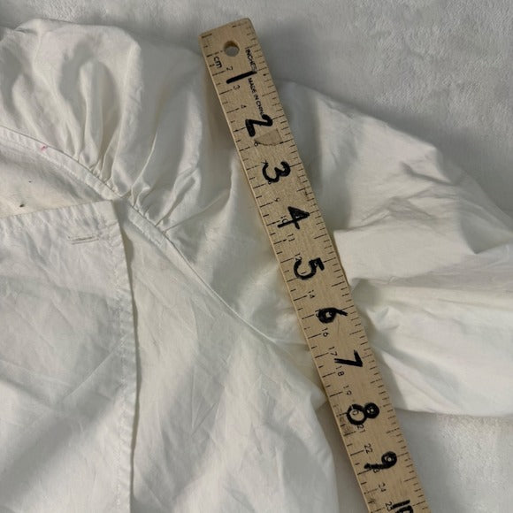 HIDEMI White Sculptural Puff Sleeve Blouse | S — view 11