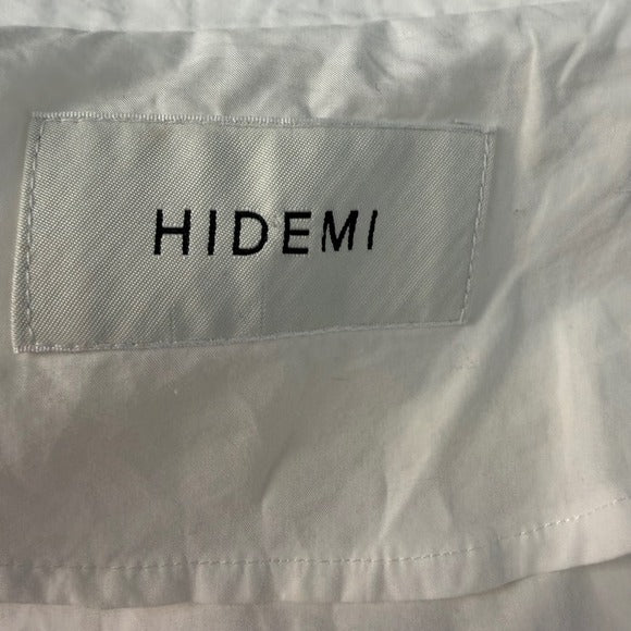 HIDEMI White Sculptural Puff Sleeve Blouse | S — view 9
